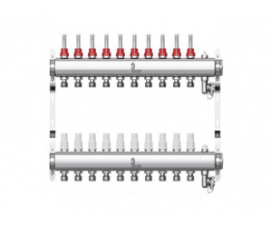 Коллектор нерж. Wester 1'-3/4 в сборе с расходомерами на 10 выходов