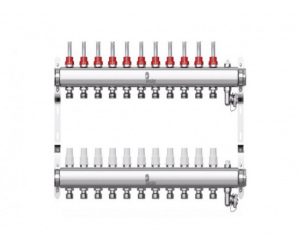 Коллектор нерж. Wester 1'-3/4 в сборе с расходомерами на 11 выходов