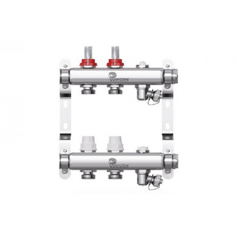 Коллектор нерж. Wester 1'-3/4 в сборе с расходомерами на 2 выходов