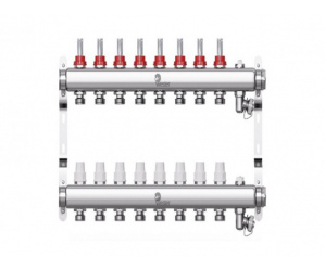 Коллектор нерж. Wester 1'-3/4 в сборе с расходомерами на 7 выходов