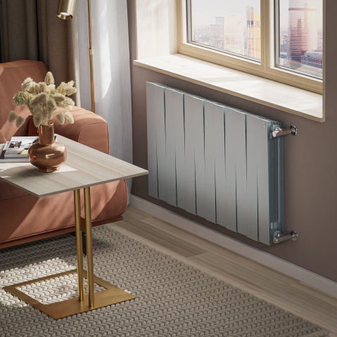 Биметаллический радиатор Royal Thermo PianoForte 500 – 12 секц.(Серебристый)