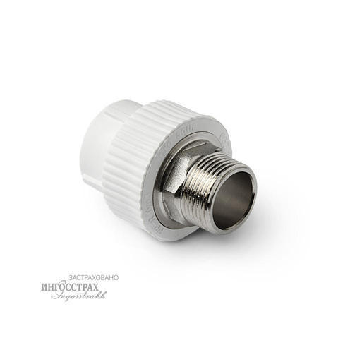 Vostok Муфта 50  х 11/2'' НАР. резьба  с  переходом на металл под ключ PA Белая